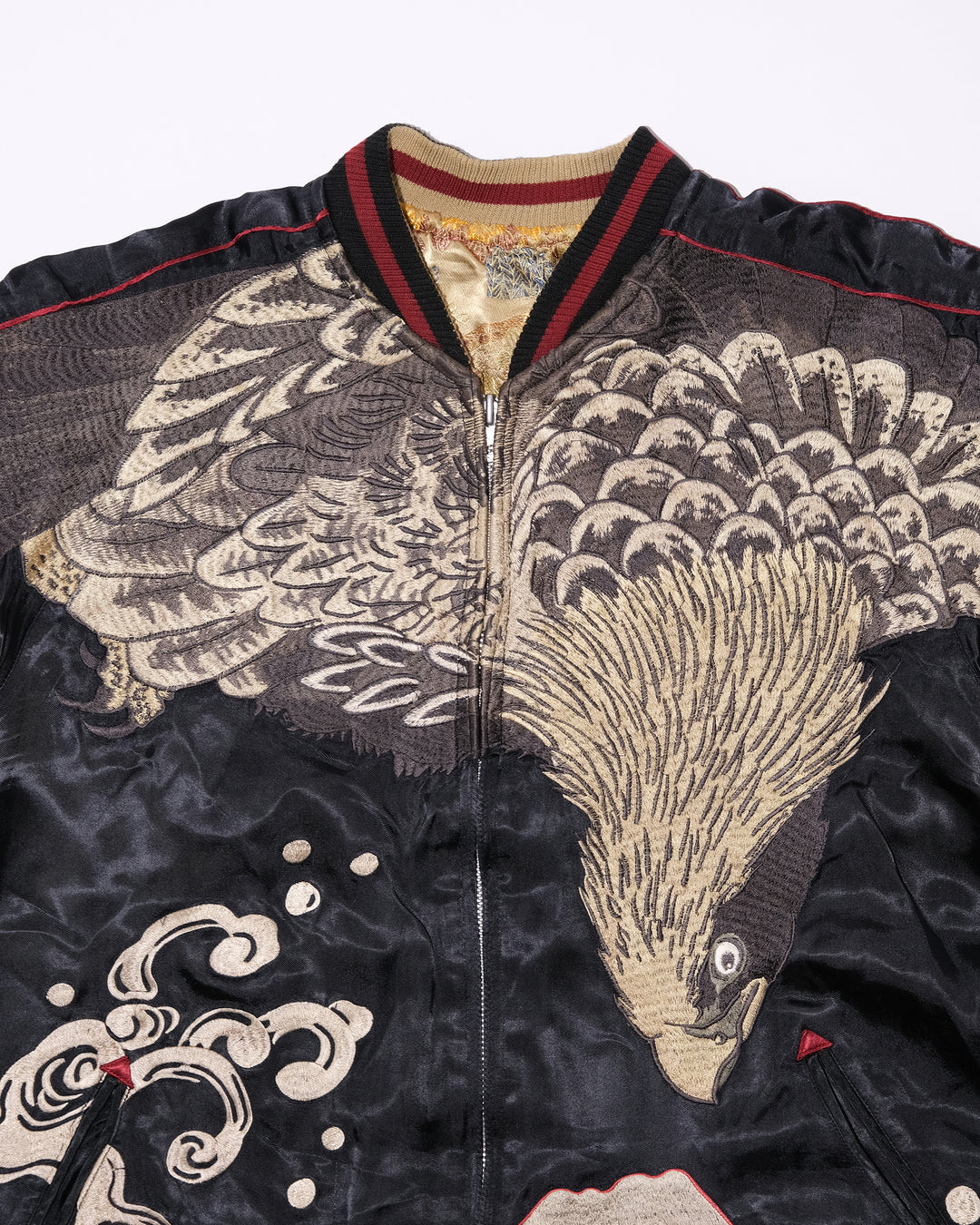 Japanese Repro Souvenir Jacket, Reversible, XL, Japanese Classic Script, Eagle with Gold and Black