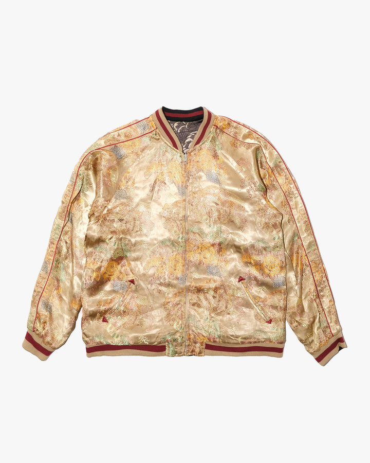 Japanese Repro Souvenir Jacket, Reversible, XL, Japanese Classic Script, Eagle with Gold and Black
