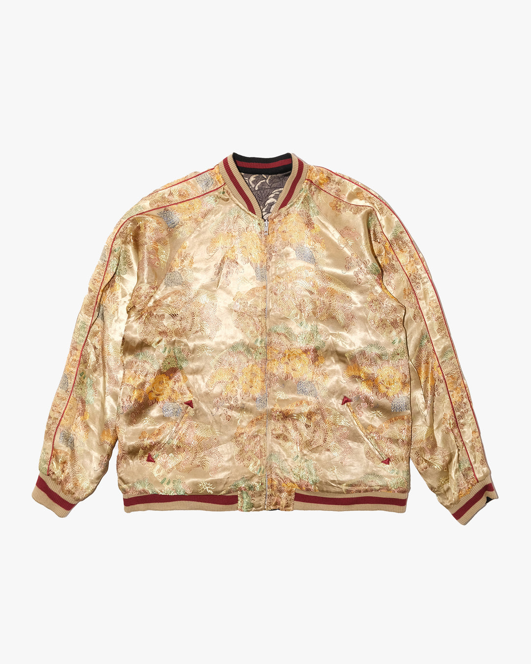 Japanese Repro Souvenir Jacket, Reversible, XL, Japanese Classic Script, Eagle with Gold and Black