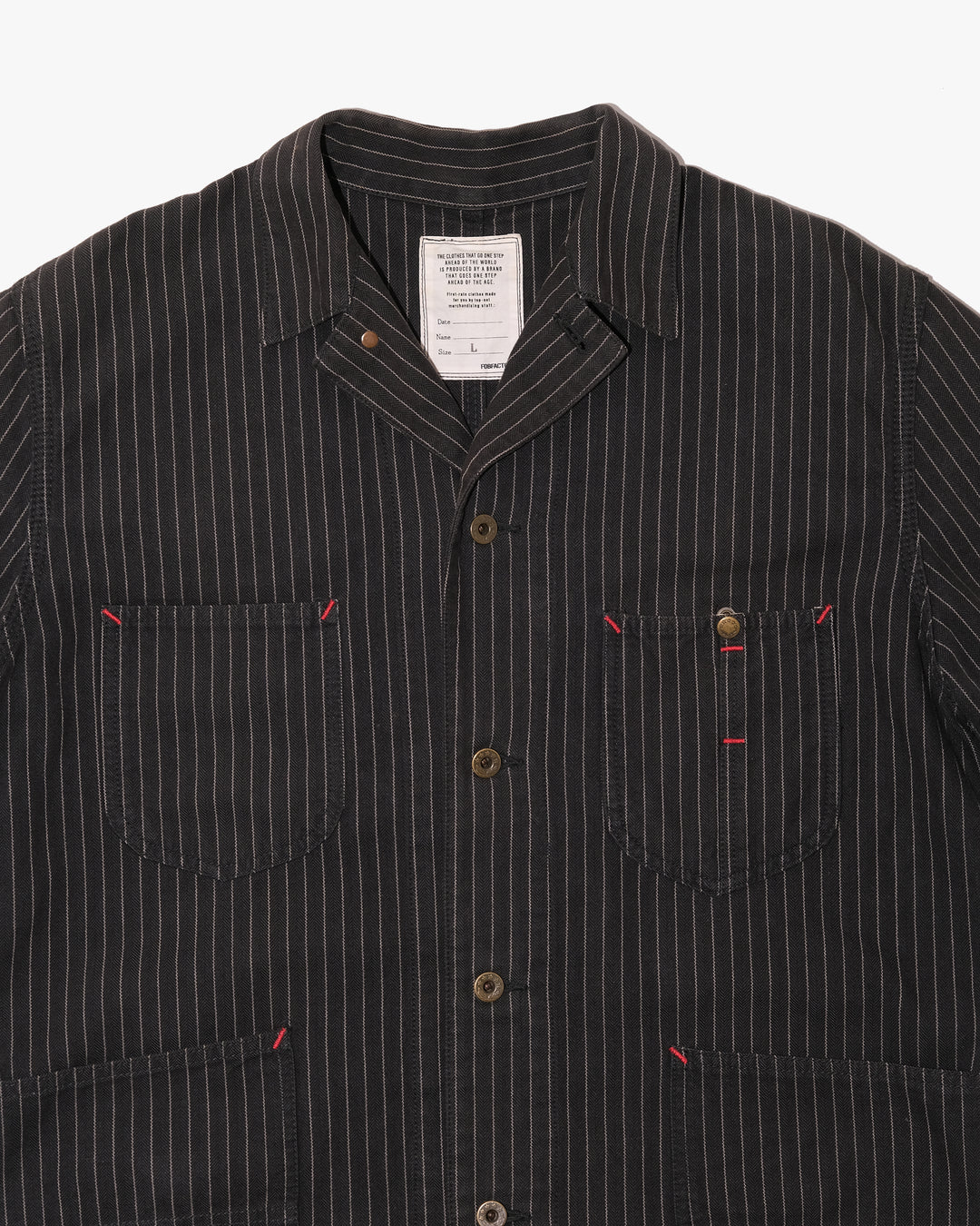 Japanese Repro Jacket, L, Fobfactory, Striped Coveralls
