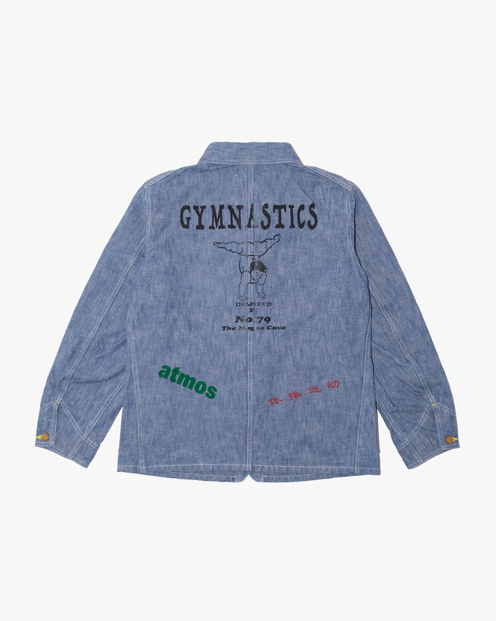 Japanese Repro Denim Coverall, L, Atmos x Li-Nin x F. Yataka, Medium Wash "Gymnastics"