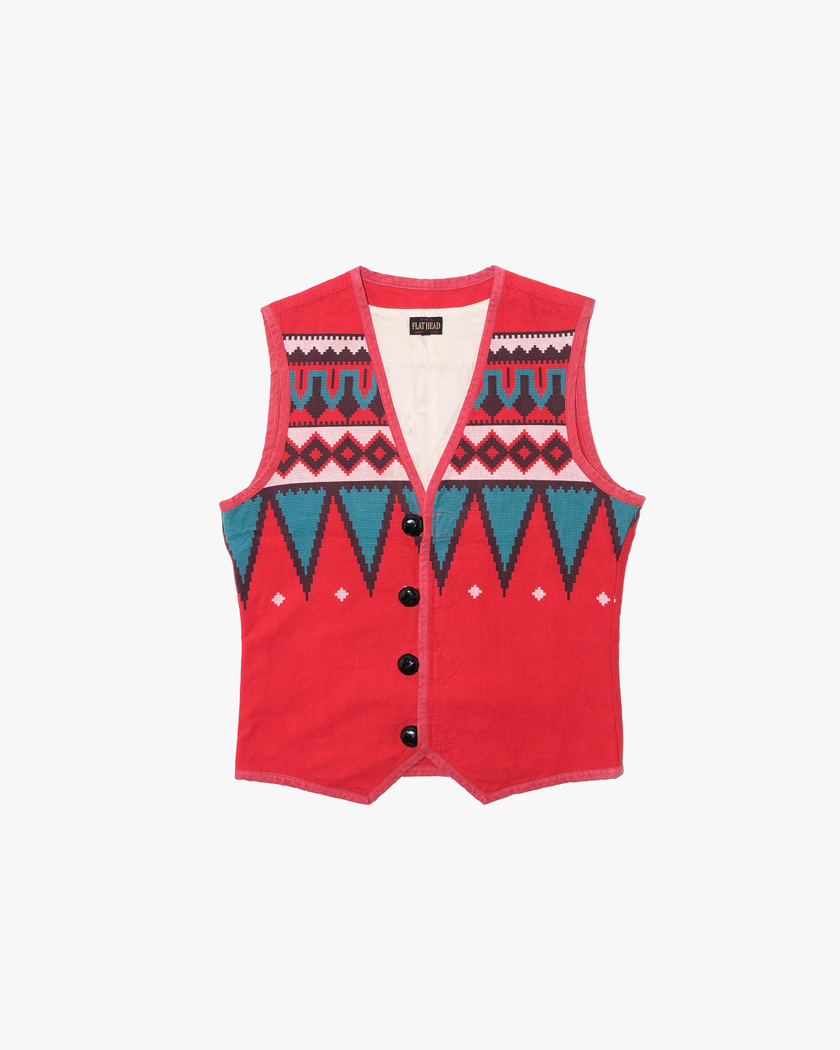Japanese Repro Vest, M, Flat Head, Corduroy Native Pattern