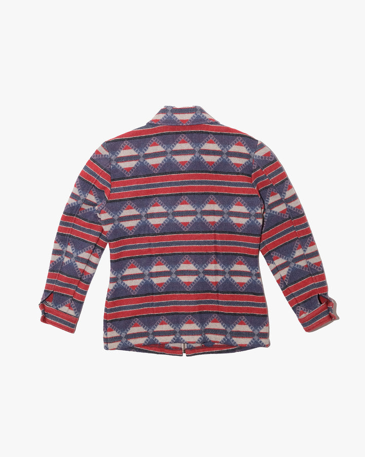 Japanese Repro Jacket, M, Kenzo, Red and Blue Geometric Print