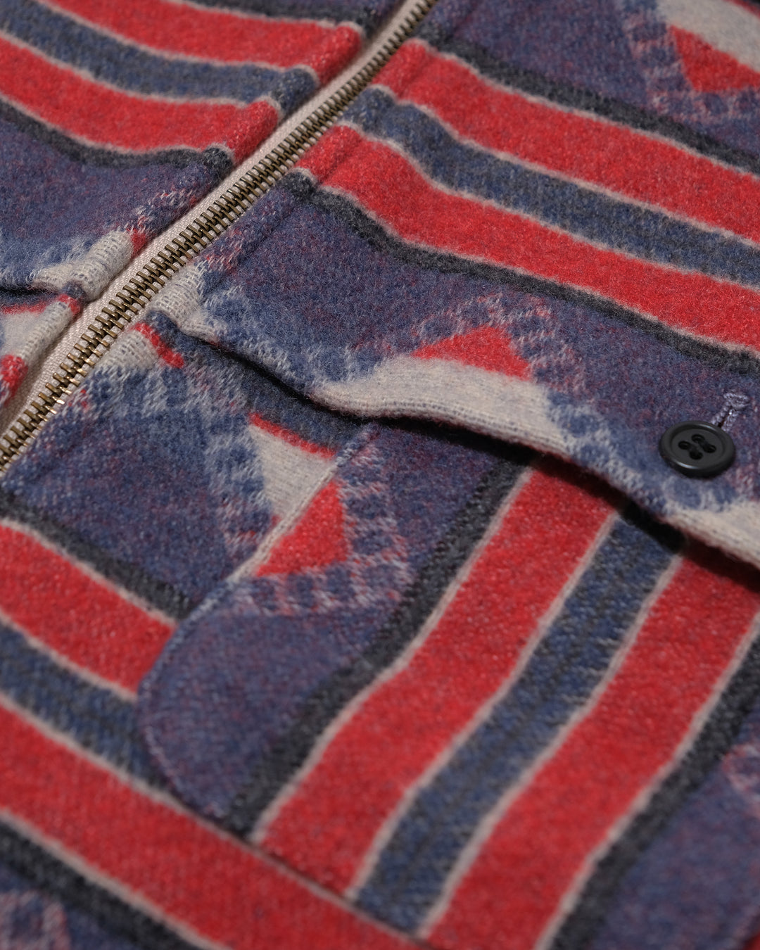 Japanese Repro Jacket, M, Kenzo, Red and Blue Geometric Print