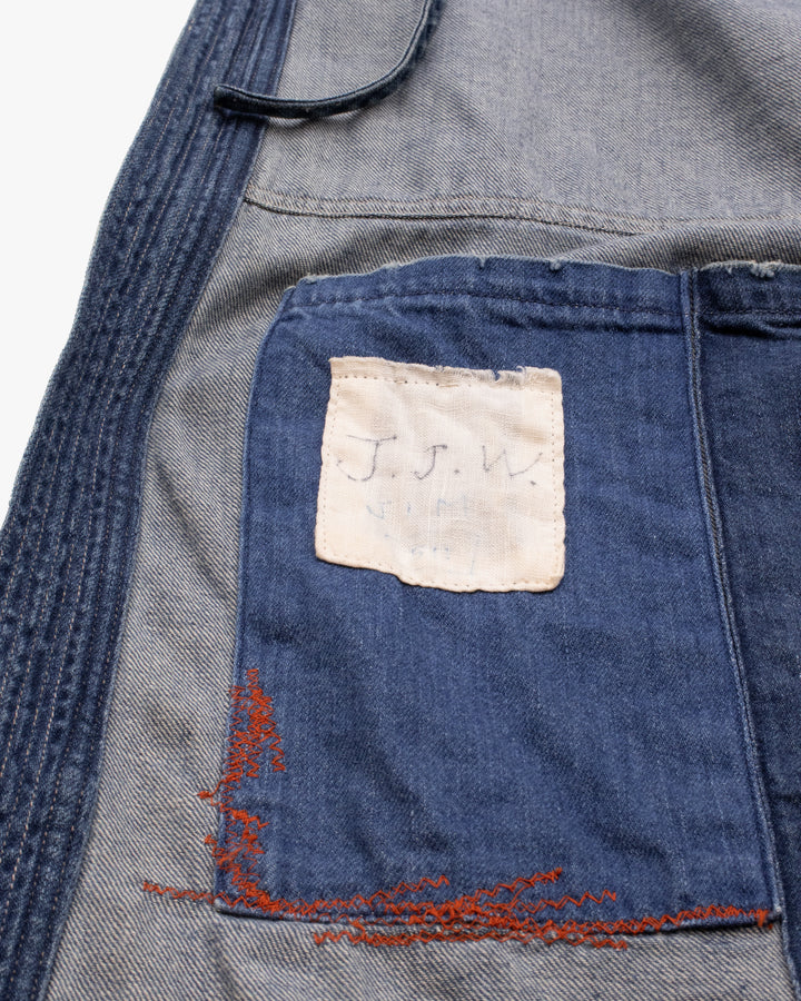 Japanese Repro Denim Robe, M, Kapital, Medium Wash with Multicolor Stitched Details