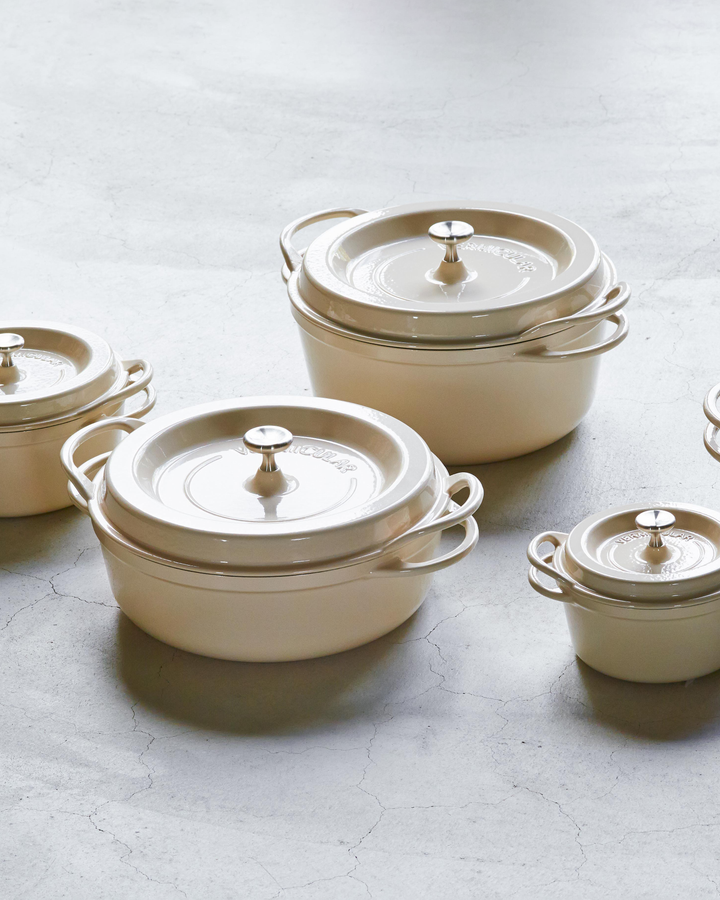 Oven Pot, Vermicular, Round Knob Lid, Natural Beige, 22cm