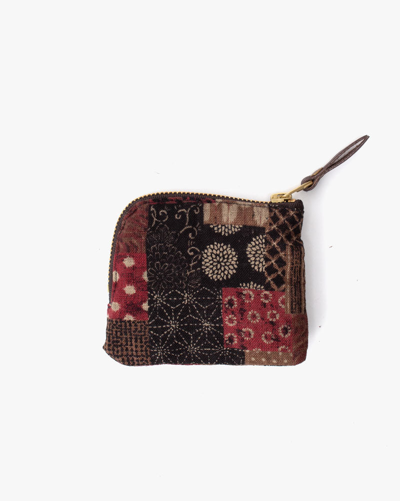 Kiriko Original Zipper Wallet, Azuki Patchwork Style