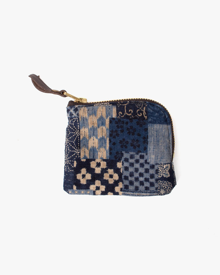 Kiriko Original Zipper Wallet, Indigo Patchwork Style
