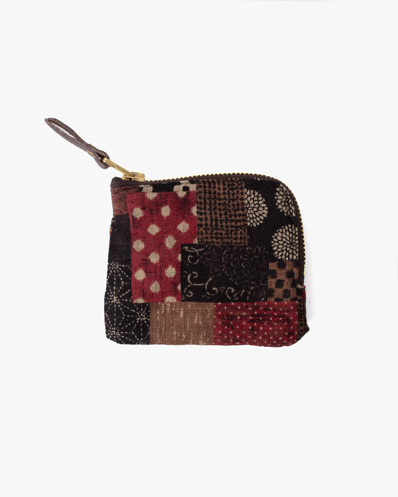 Kiriko Original Zipper Wallet, Azuki Patchwork Style
