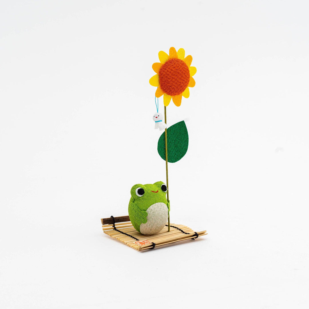 U PLUS INC, Ryukodo Frog and Sunflower Figurine