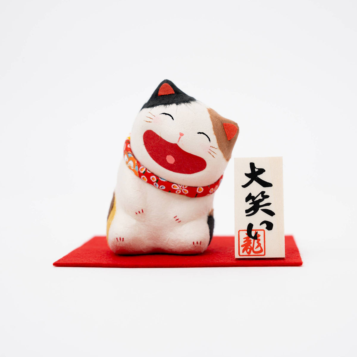U PLUS INC, Japanese washi paper big laughing cat ornament
