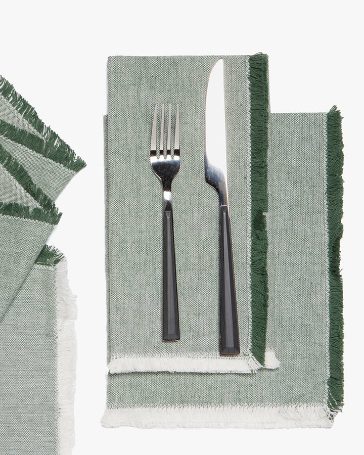 Danica Heirloom, Jade Green Chambray Napkins, Set of 4