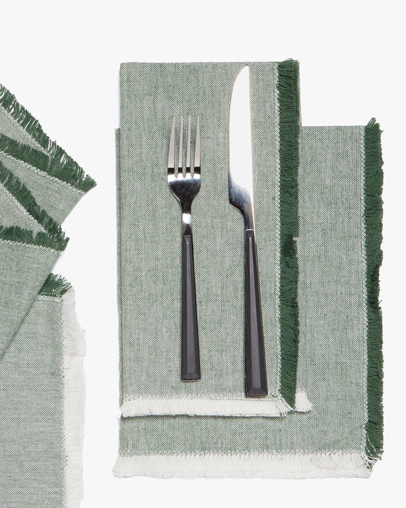 Danica Heirloom, Jade Green Chambray Napkins, Set of 4