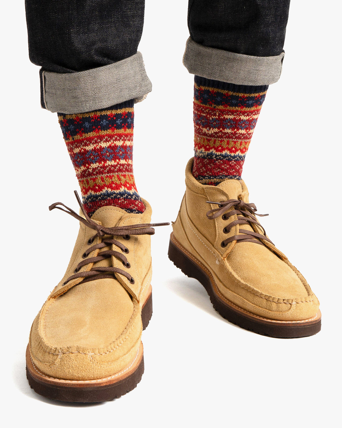 American Trench, Crew Socks, Cotton Fair Isle