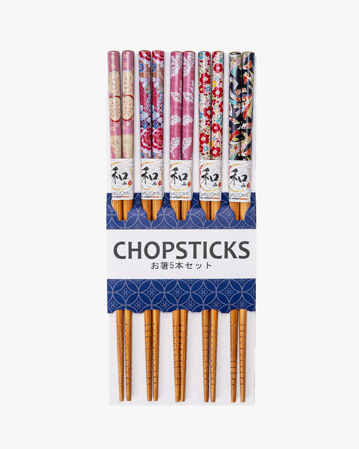 Urban Tokyo, 5 Piece Chopsticks Set, Floral Pattern