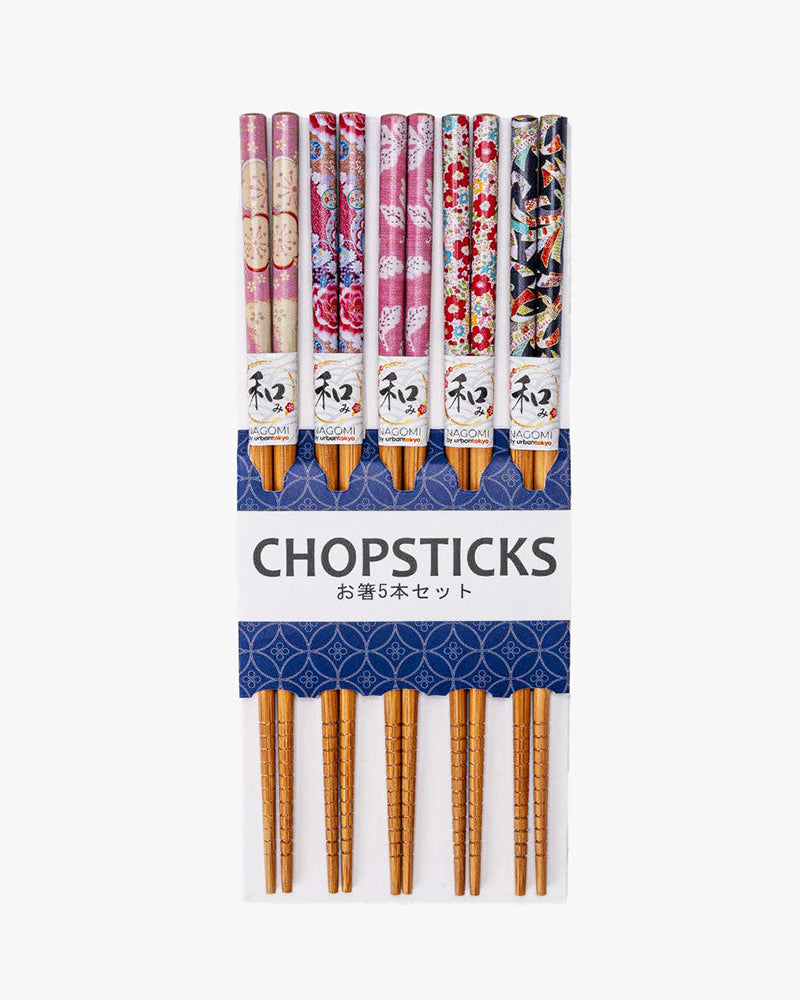 Urban Tokyo, 5 Piece Chopsticks Set, Floral Pattern