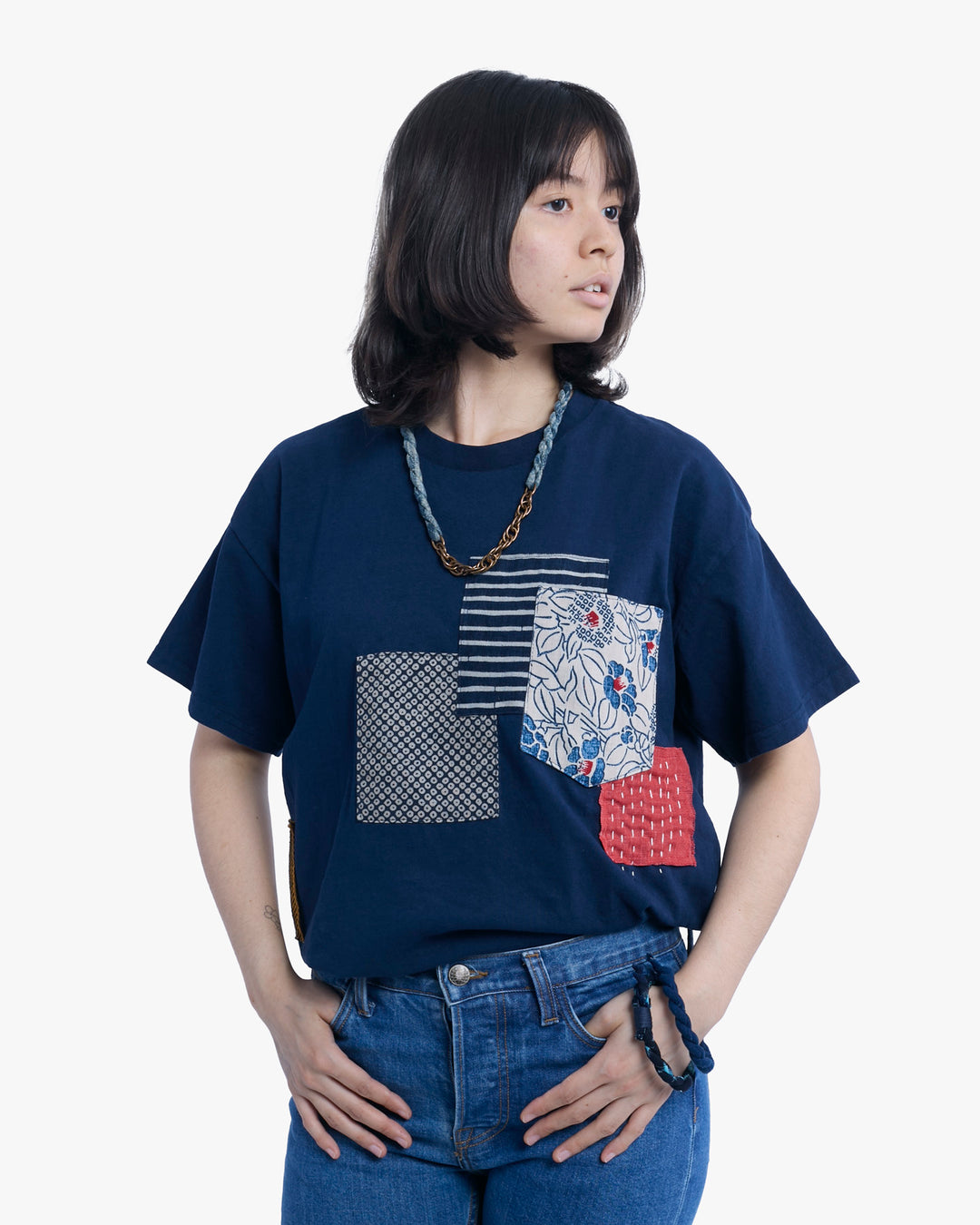 Kiriko Original Tee, 8 oz. US Made, Patched Pocket Tee, Navy