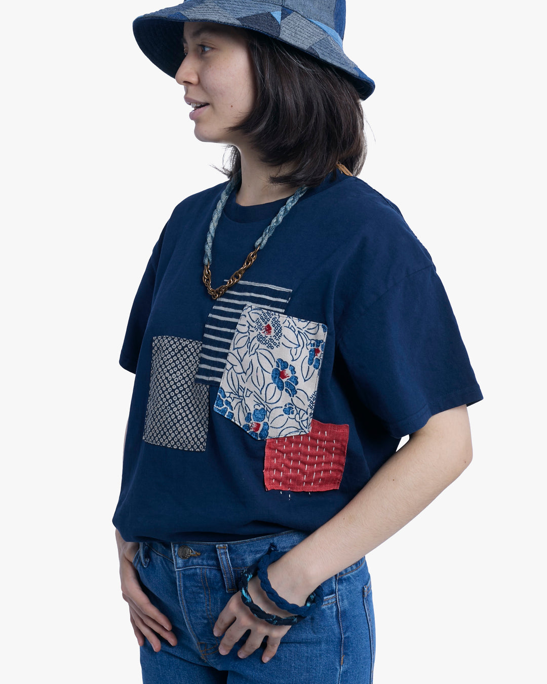 Kiriko Original Tee, 8 oz. US Made, Patched Pocket Tee, Navy