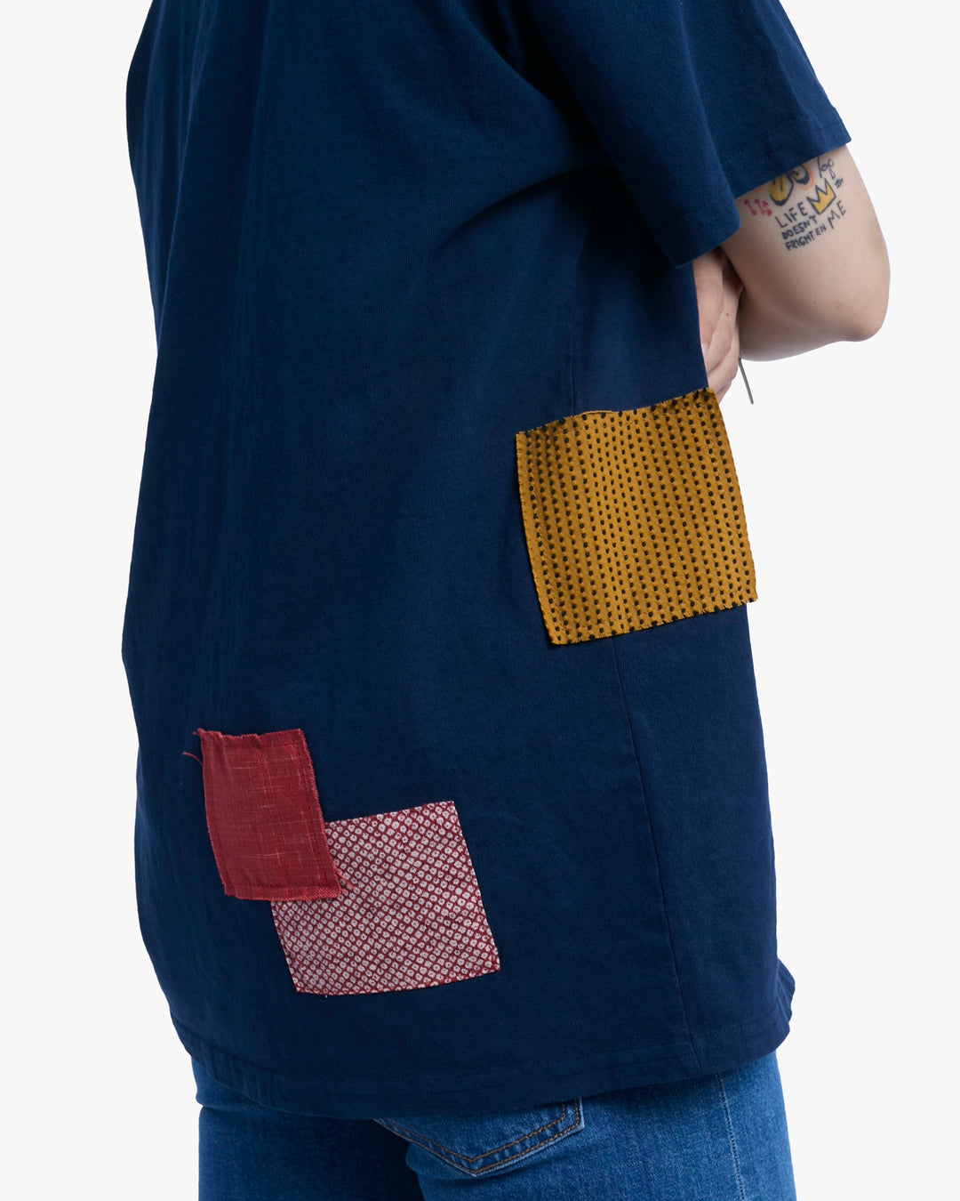 Kiriko Original Tee, 8 oz. US Made, Patched Pocket Tee, Navy