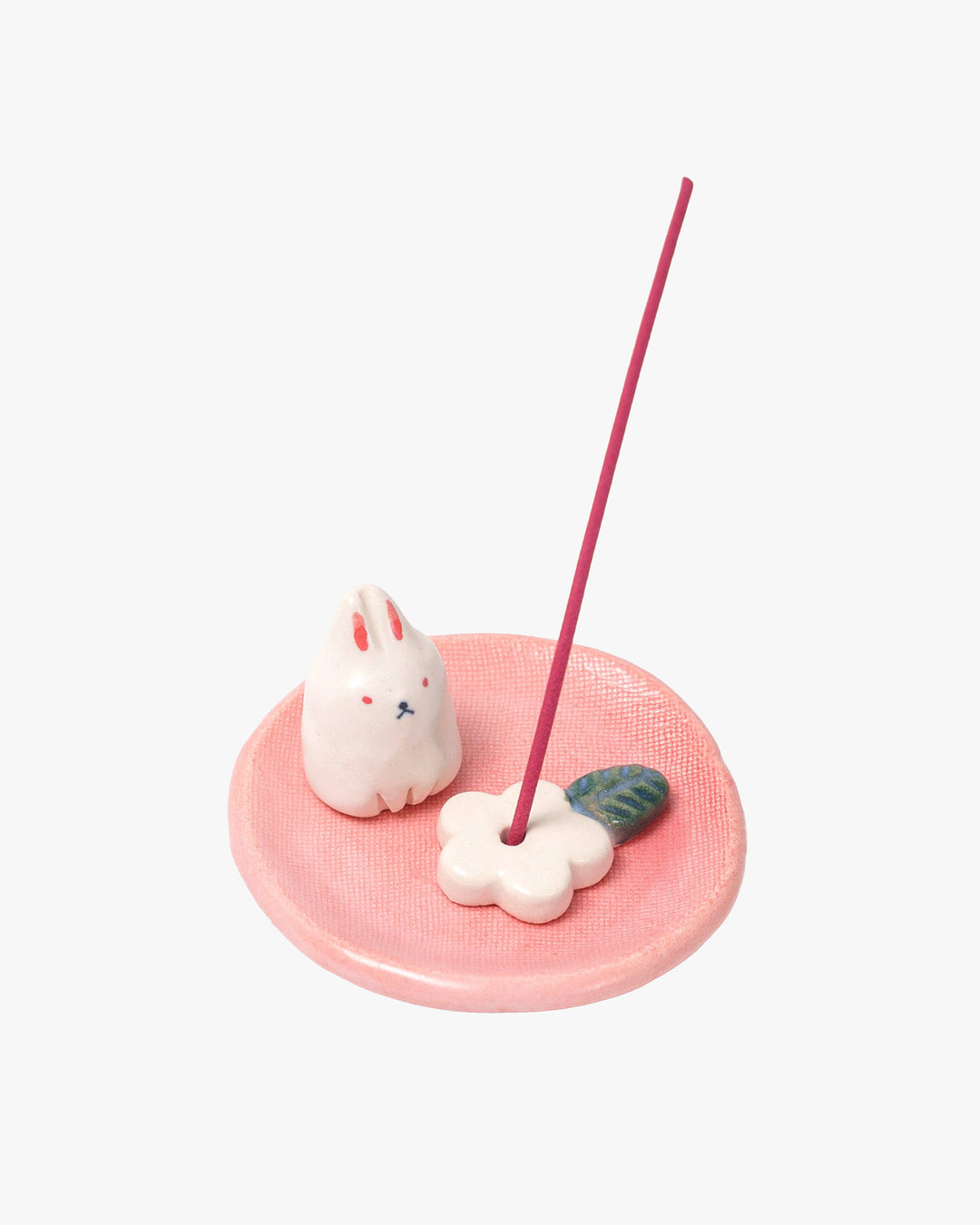 Craftman House, Handcrafted Bunny and Flower Incense Holder