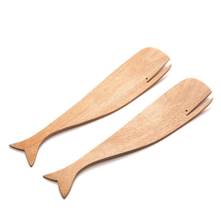 Ironwood, Wooden Whale Salad Utensils, Acacia,12.5" x 275"
