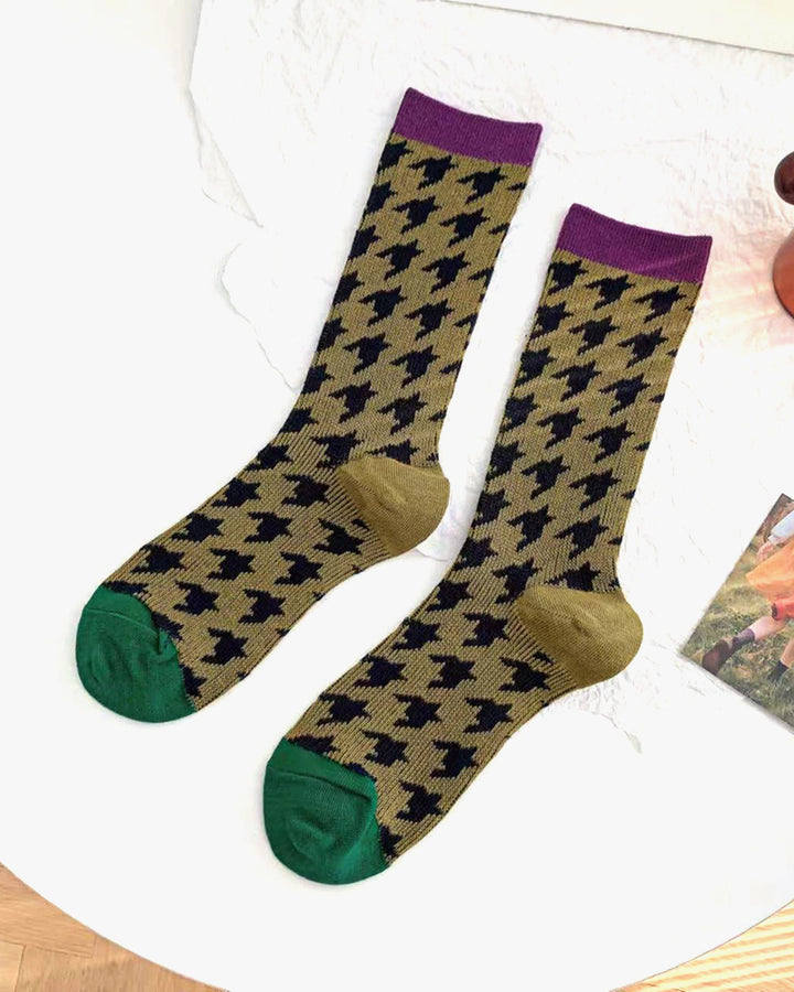 Tourtiwi, Retro Contrast, Crew Socks