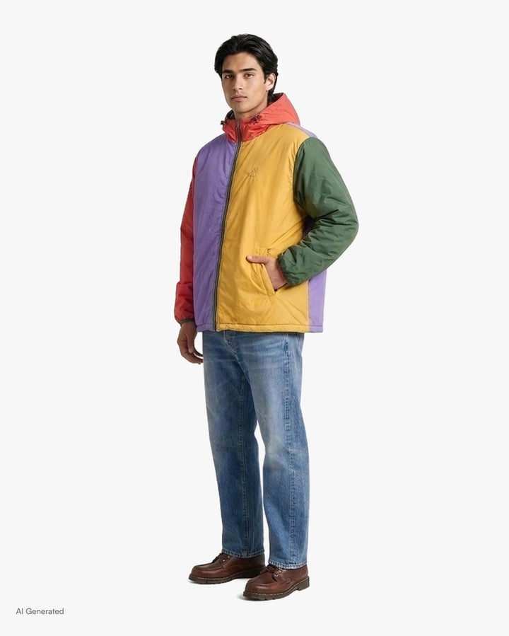 Japanese Repro Jacket, XL, Go Slow Caravan, Puffy Color Block