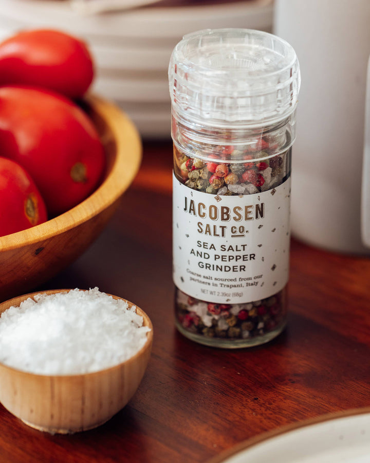 Jacobsen Salt, Sea Salt And Pepper Holiday Grinder