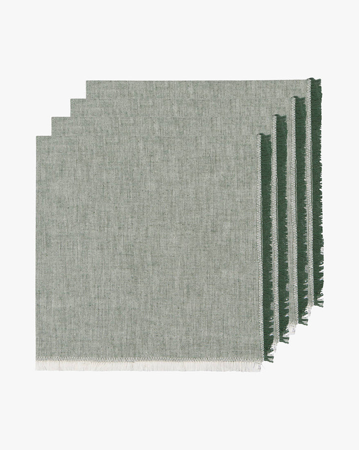 Danica Heirloom, Jade Green Chambray Napkins, Set of 4