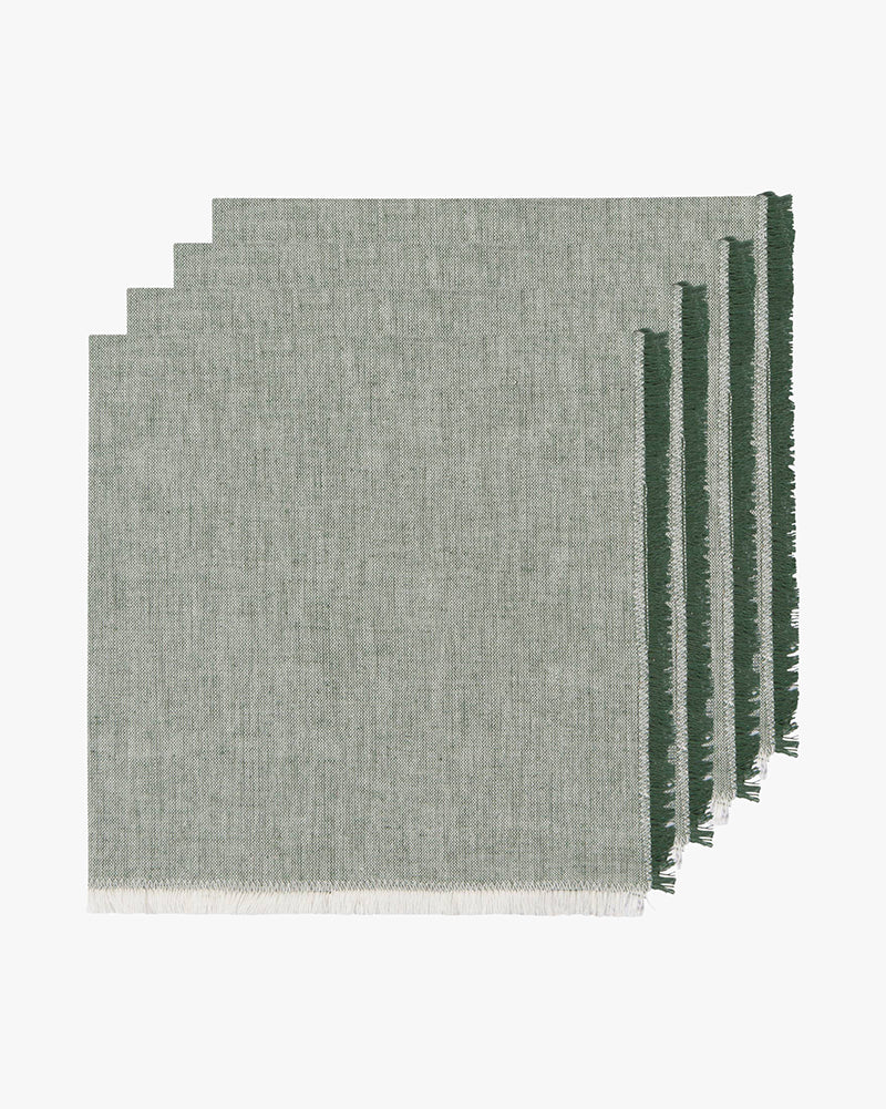 Danica Heirloom, Jade Green Chambray Napkins, Set of 4