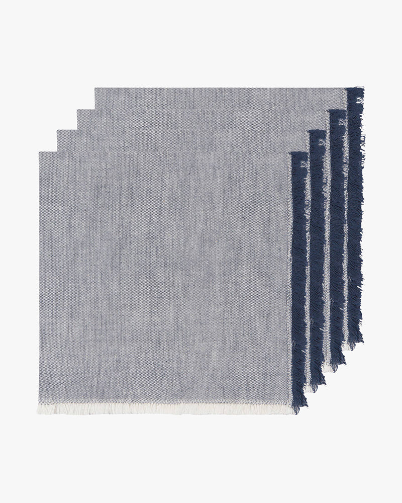 Danica Heirloom, Midnight Blue Chambray Napkins, Set of 4