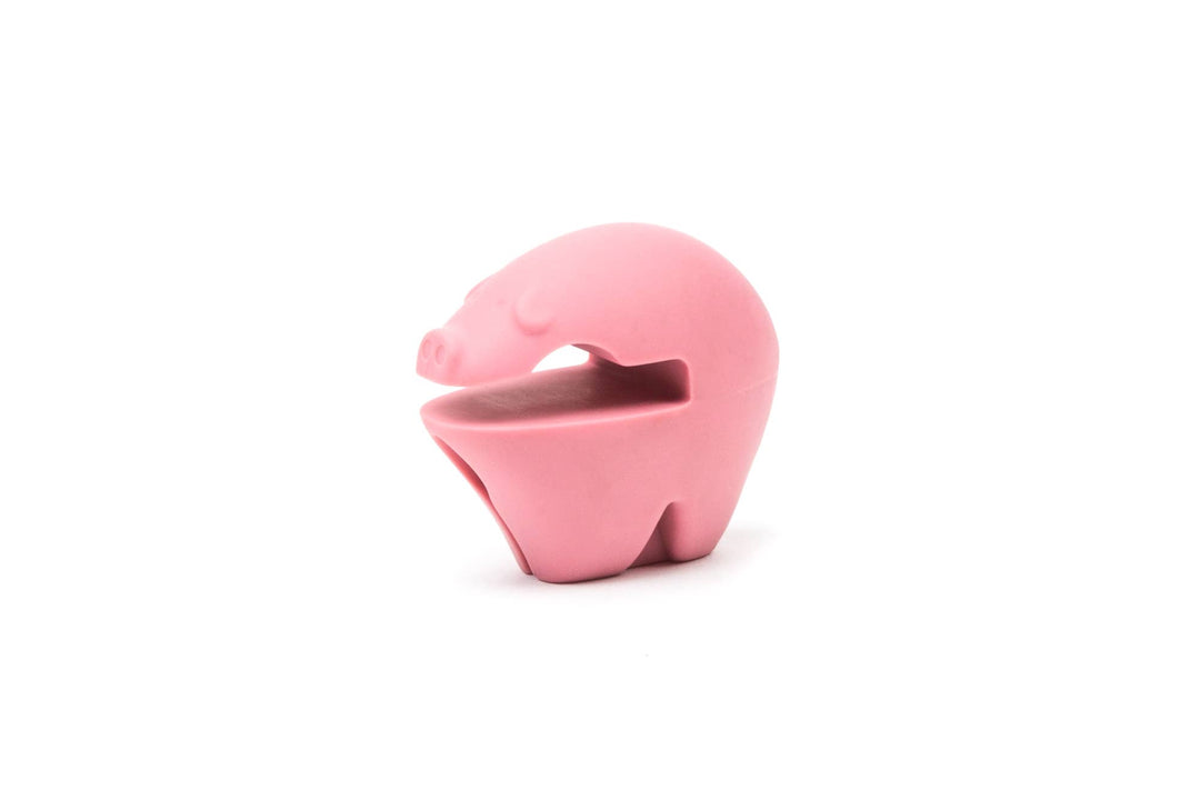 Fox Run Pink Pig Silicone Pot Clip Spoon Rest, 2.25"
