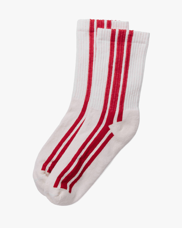 American Trench vertical stripe crew socks at Kiriko Made