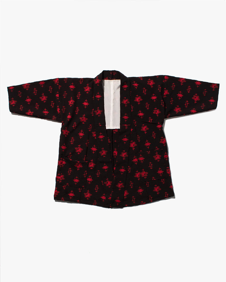 Kiriko Custom, Altered Kimono Jacket, Black with Red Stitching