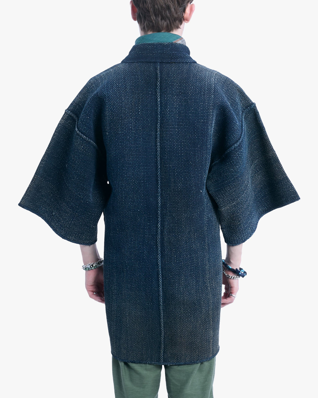 Vintage Happi Robe, Indigo with Brown Lining