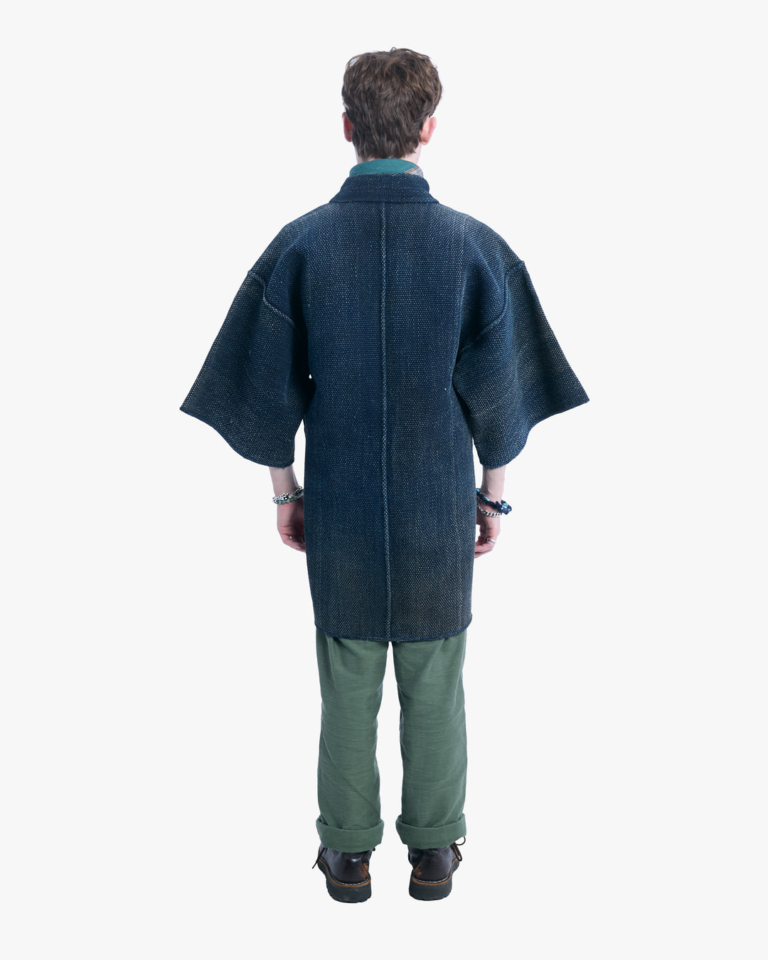 Vintage Happi Robe, Indigo with Brown Lining