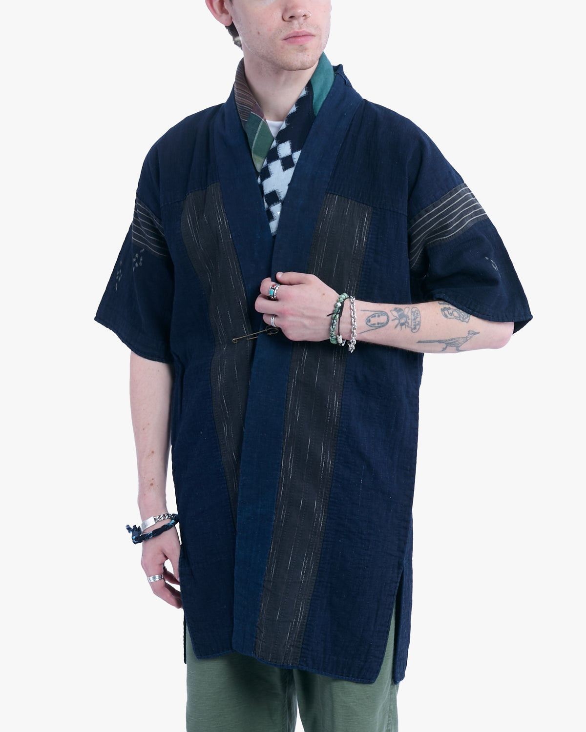 Vintage Noragi Jacket, Reversible, Boro Patched and Sashiko Stitched
