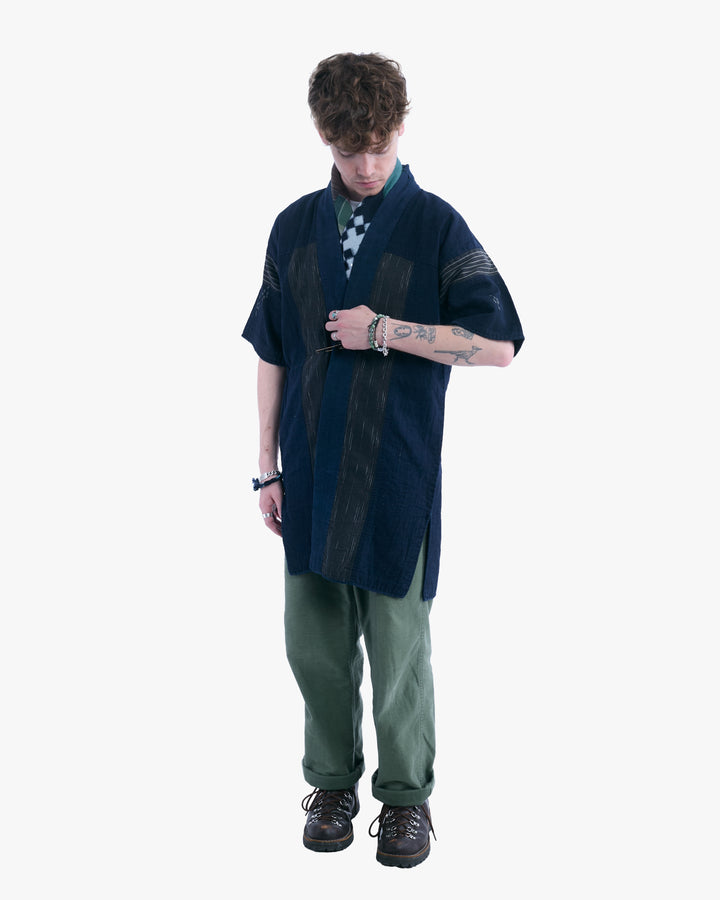 Vintage Noragi Jacket, Reversible, Boro Patched and Sashiko Stitched