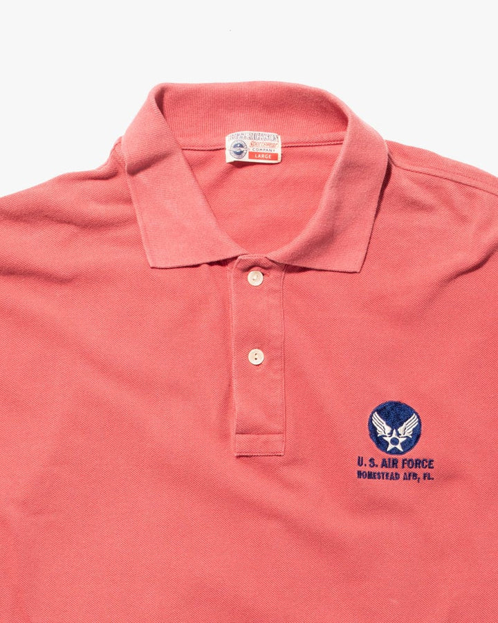 Japanese Repro Shirt, Short Sleeve Polo, Buzz Rickson Brand, Airforce Embroidery - M