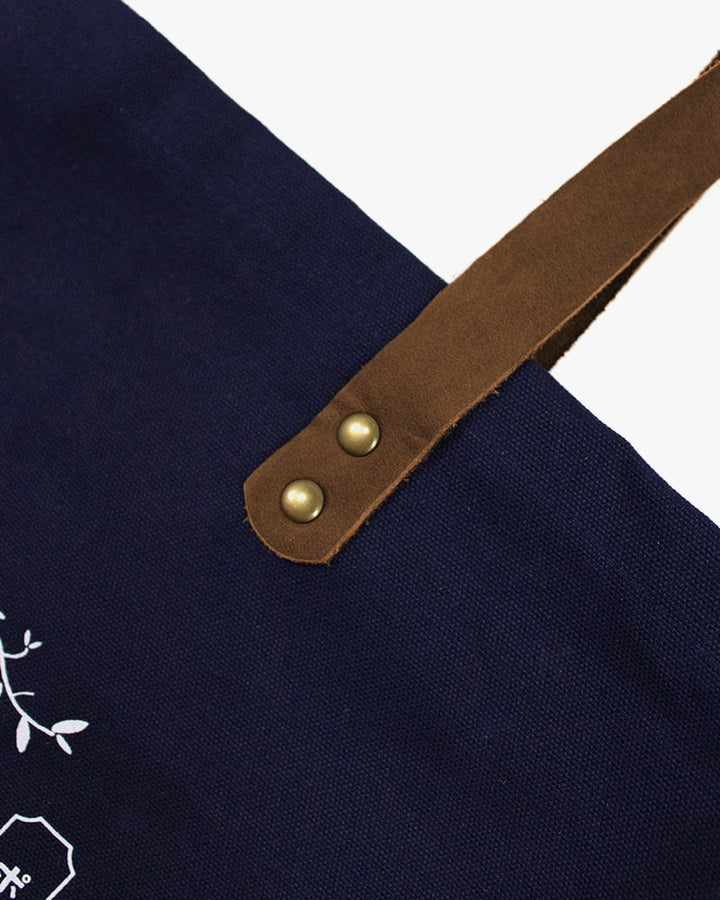 Kiriko Original Large Tote Bag, Canvas, Navy Bear