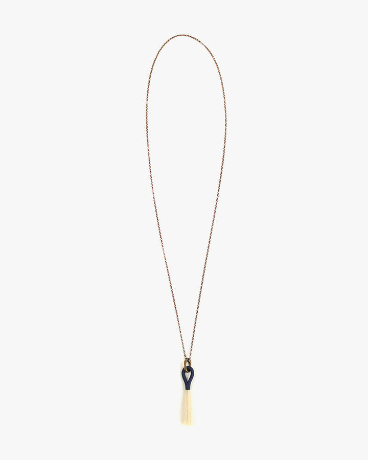 Boet, Horse Tassel Necklace, Blonde and Indigo