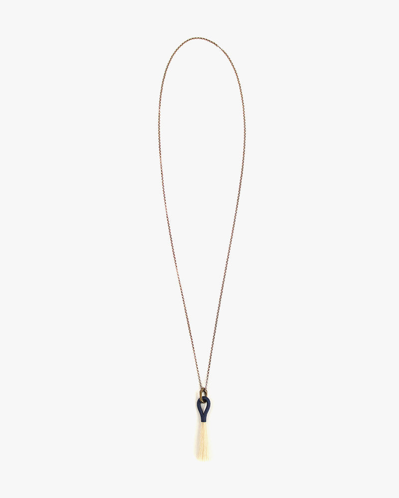 Boet, Horse Tassel Necklace, Blonde and Indigo