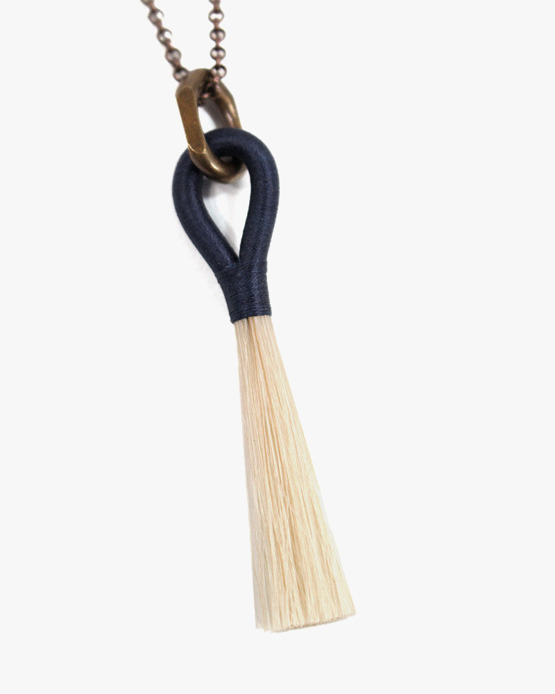 Boet, Horse Tassel Necklace, Blonde and Indigo