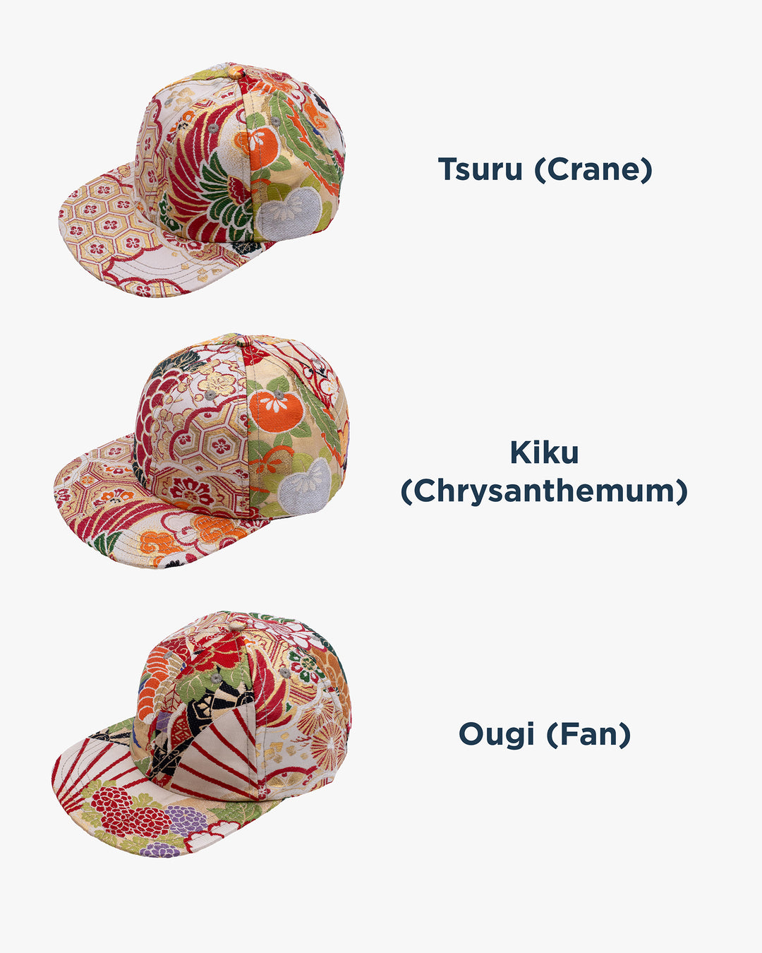 Kiriko Original Cap, 6-Panel, Maru-Obi, Tsuru with Kiku and Ougi