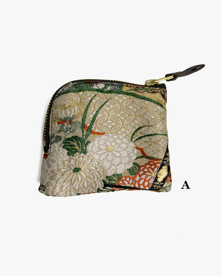 Kiriko Original Obi Zipper Wallet, White with Gold and Multicolor Accents