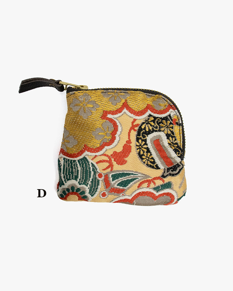 Kiriko Original Obi Zipper Wallet, Gray with Gold and Multicolor Accents