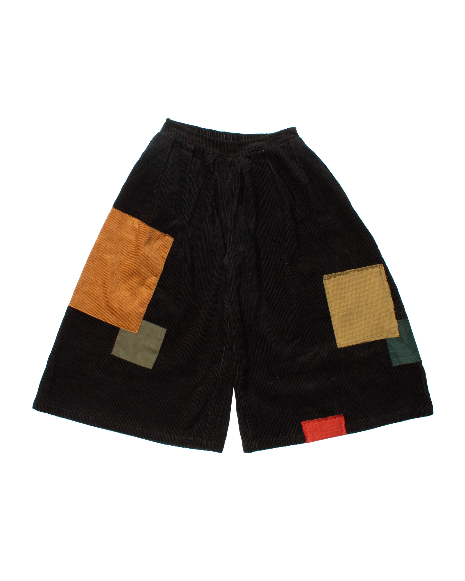 Kiriko Custom Wide Leg Pants, Heavy-Weight Corduroy Patched, Black
