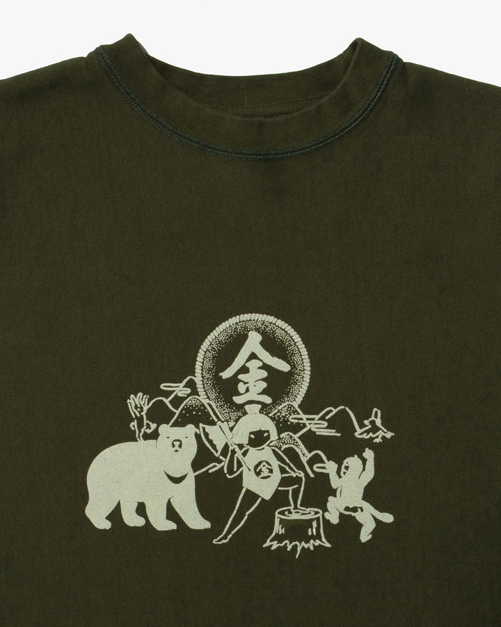 Kiriko Original Crewneck, 13oz Cotton, Printed Kintaro, Green