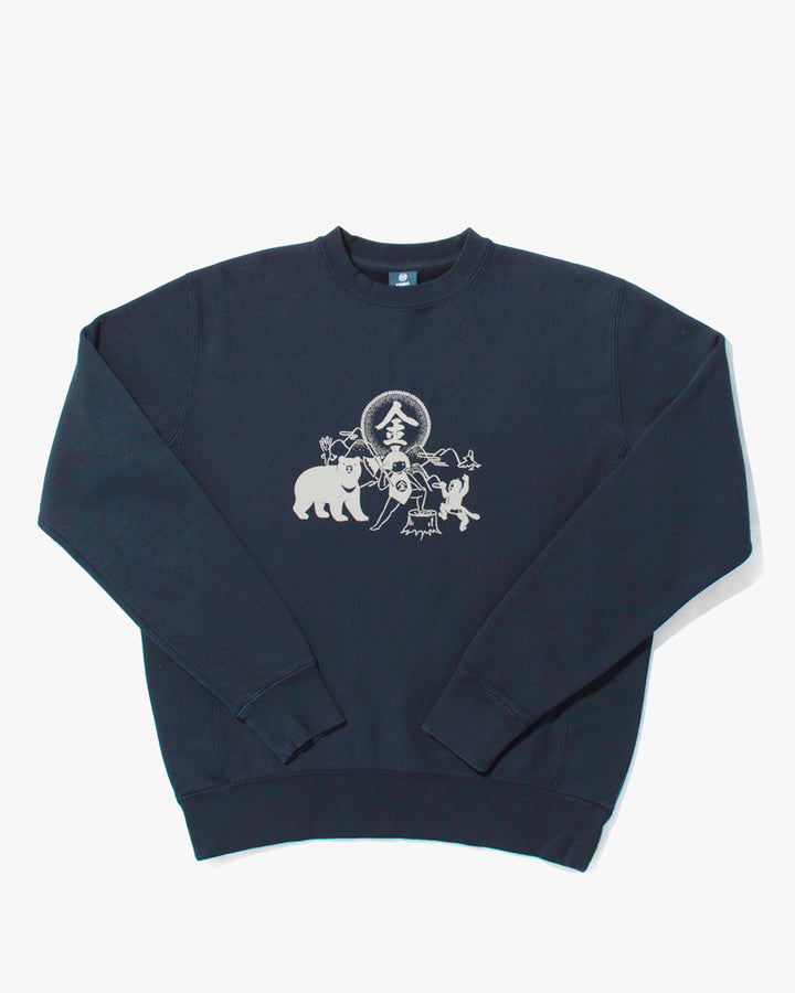 Kiriko Original Crewneck, 13oz Cotton, Printed Kintaro, Navy