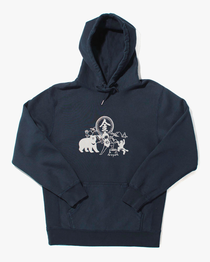 Kiriko Original Hoodie, 13oz Cotton, Printed Kintaro, Navy